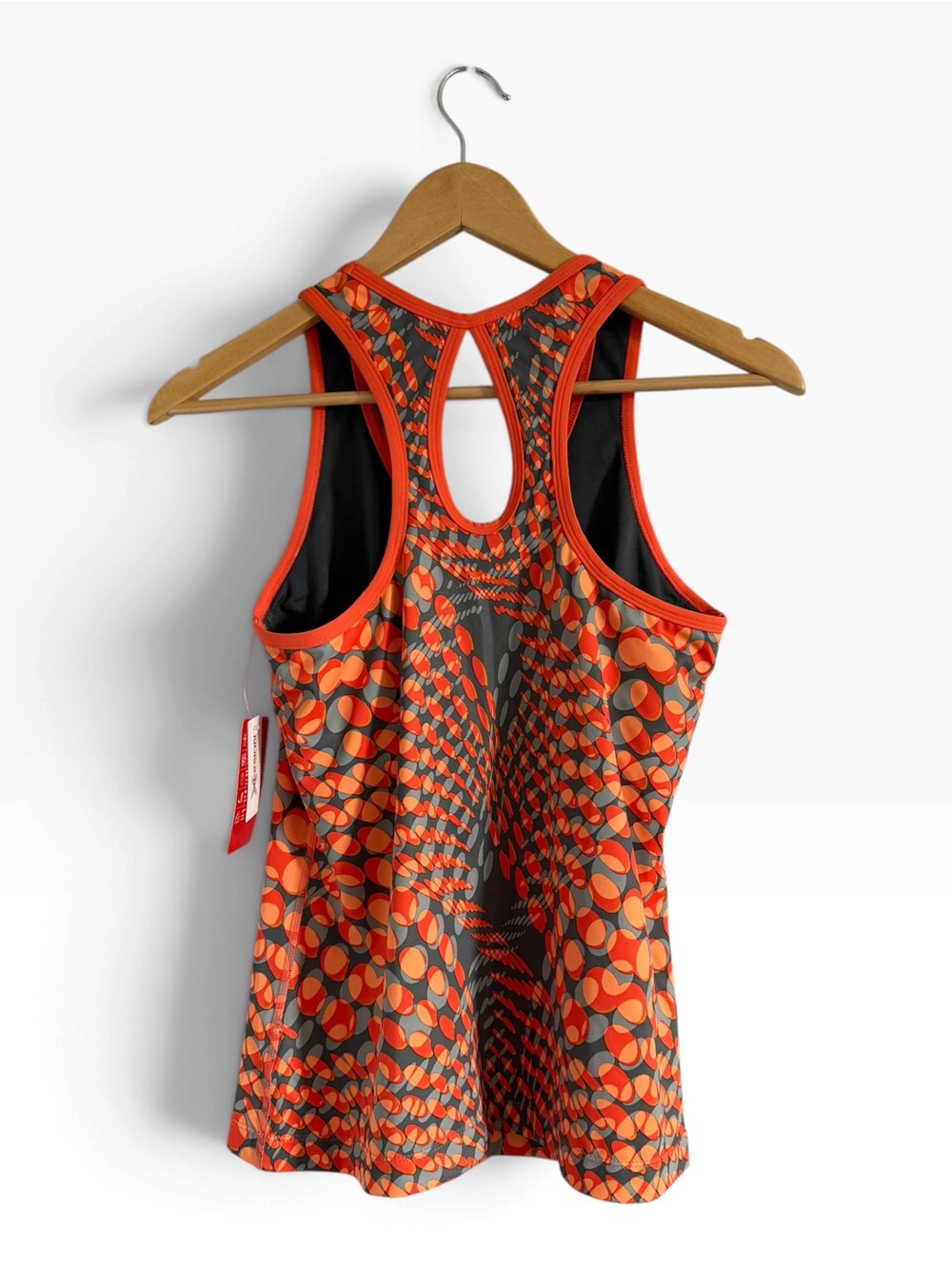 Xersion Orange & Gray Patterned Racerback Tank Top - Picture 2 of 4